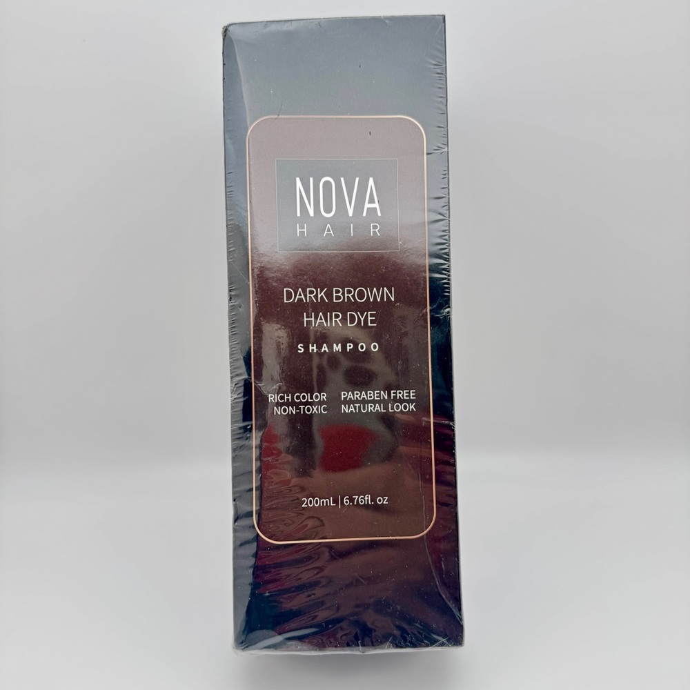 Nova Hair Dark Brown Dye Shampoo 6.76 fl oz (200 mL)